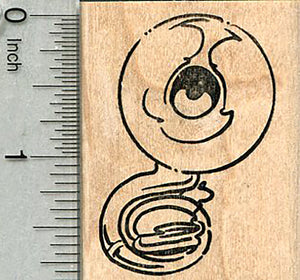 Sousaphone Tuba Rubber Stamp, Brass Marching Band Music Series