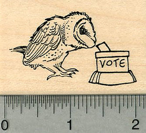 Voting Owl Rubber Stamp, Election Series