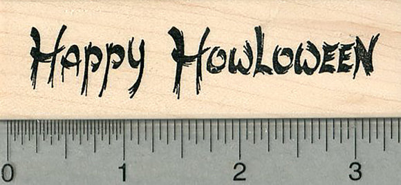Halloween Saying Rubber Stamp, Happy Howloween