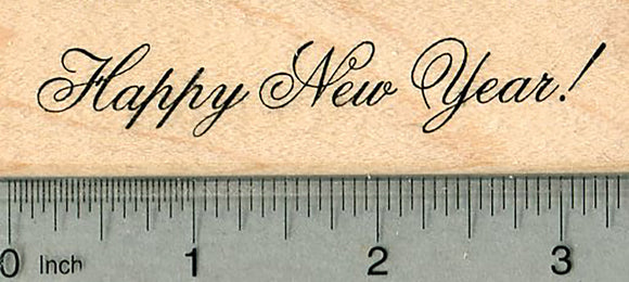 Happy New Year Rubber Stamp, Greetings Series