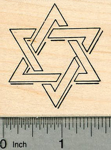 Star of David Rubber Stamp, Jewish Series