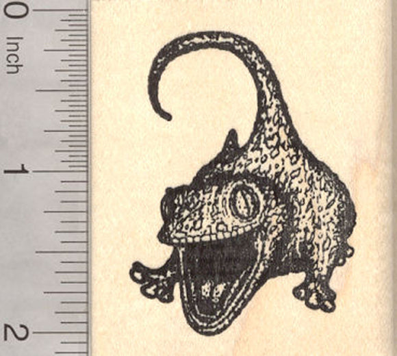 Gecko Rubber Stamp, Lizard
