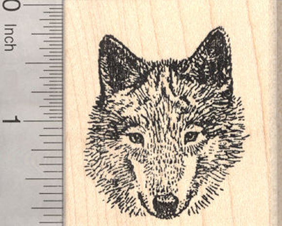 Gray Wolf Rubber Stamp, Timber, Western Wolves