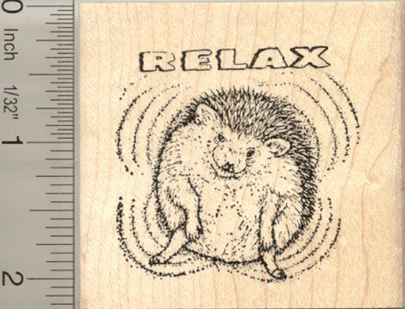 Relaxing Hedgehog (Yoshiko Floating in her Bath) Rubber Stamp
