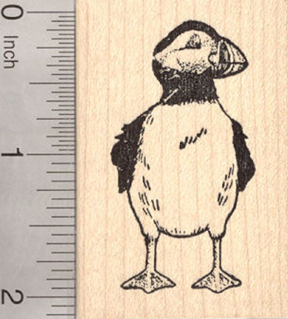 Puffin Bird Rubber Stamp, Atlantic Auks, Common Pelagic Seabirds