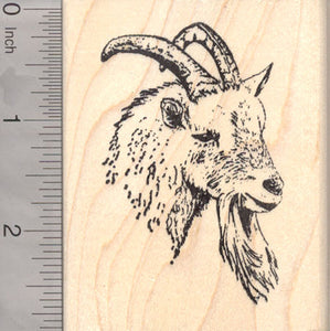 Goat Face Rubber Stamp