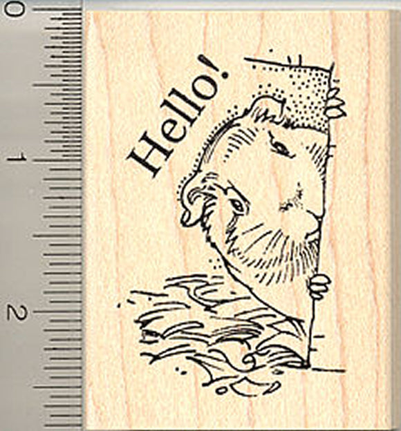 Hello Guinea Pig Rubber Stamp