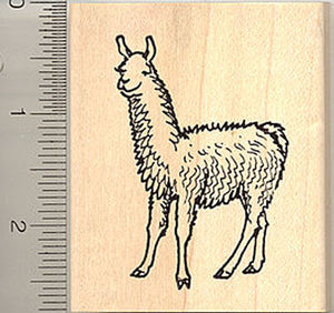 Smiling Llama Rubber Stamp
