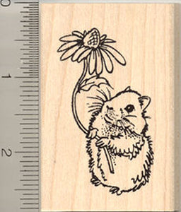 Cute Teddy Bear Hamster Rubber Stamp