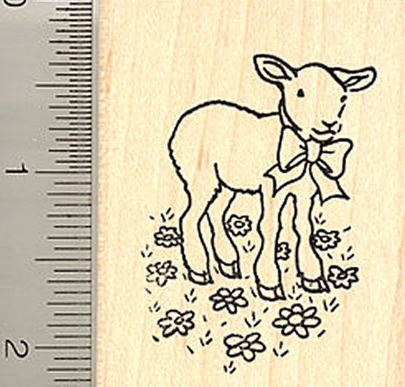 Spring Lamb Rubber Stamp, Easter