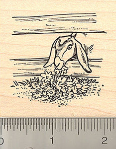 Nubian Goat Grazing Rubber Stamp