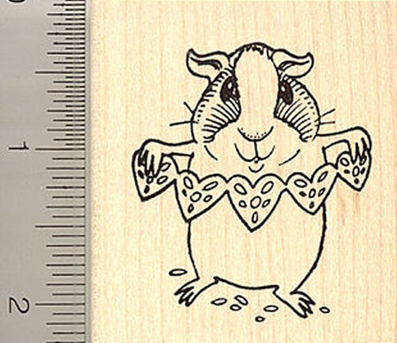 Cute Guinea Pig Valentine Rubber Stamp