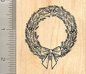 Christmas Wreath Rubber Stamp