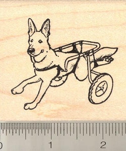 Dog with Cart Rubber Stamp