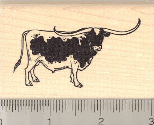 Longhorn Steer Rubber Stamp