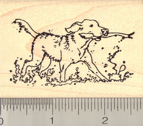 Retrieving Dog Rubber Stamp