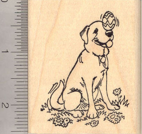 Easter Labrador Retriever Dog Rubber Stamp