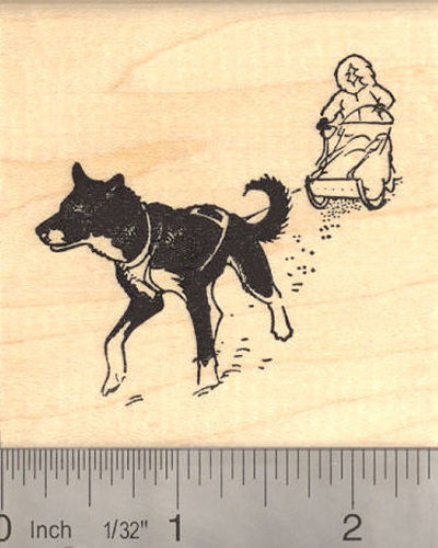 Sled dog Rubber Stamp