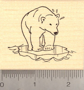 Polar Bear on Ice Floe Rubber Stamp