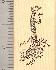 Giraffe in Trees Rubber Stamp
