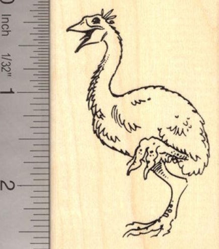 Elephant Bird Rubber Stamp (Extinct Megafauna)