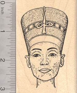 Egyptian Queen Nefertiti Rubber Stamp, Wife Consort of Pharaoh Akhenaten