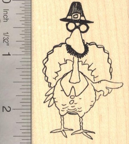 Disguised Turkey Thanksgiving Rubber Stamp