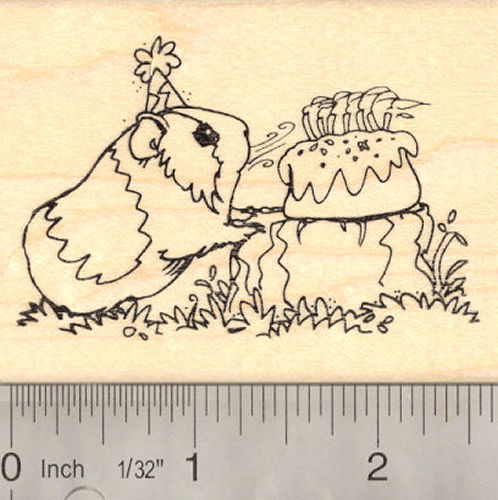 Birthday Guinea Pig Rubber Stamp