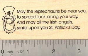 St. Patrick's Day Rubber Stamp Saying, Leprechaun Irish Blessings