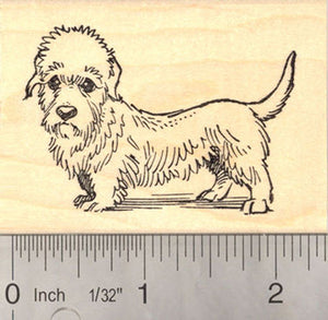 Dandie Dinmont Terrier Dog Rubber Stamp, Scottish Dog Breed