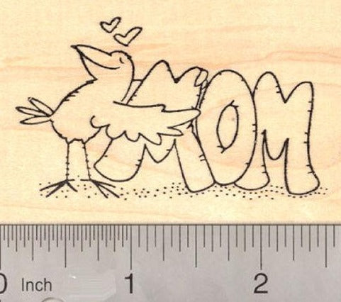 Mother's Day Bird Rubber Stamp