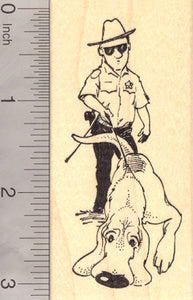 Police Bloodhound Trailing and Tracking, Search and Rescue Dog Rubber Stamp