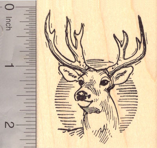 Buck Deer Wildlife Rubber Stamp
