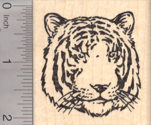 Tiger Face Rubber Stamp