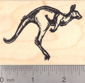 Kangaroo Woodcut Rubber Stamp
