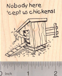 Turkey Hiding in Chicken Coop Thanksgiving Rubber Stamp