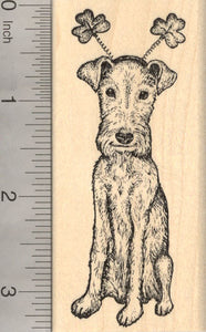 St. Patrick's Day Irish Terrier Dog Rubber Stamp