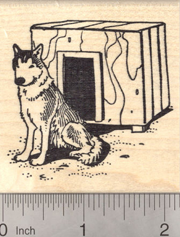 Alaskan Malamute Rubber Stamp, Husky, Sled Dog