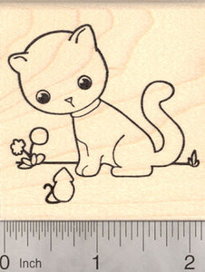 Cat and Mouse Rubber Stamp, Kitten