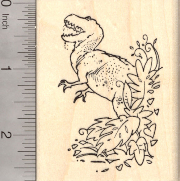 Tyrannosaurus Rex Dinosaur Rubber Stamp, in Jungle
