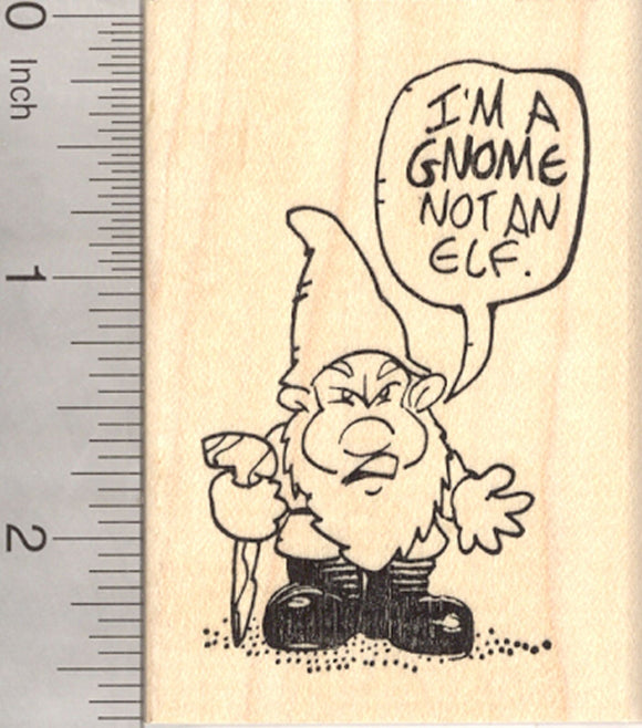 Christmas Gnome Rubber Stamp, I'm not an Elf
