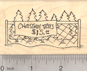 Christmas Tree Lot Rubber Stamp