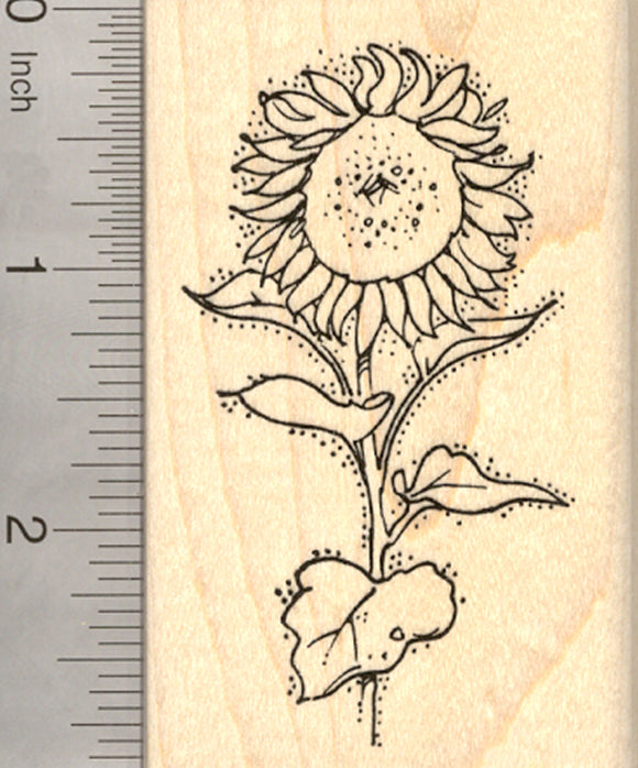 Sunflower Rubber Stamp, Flower of Summer