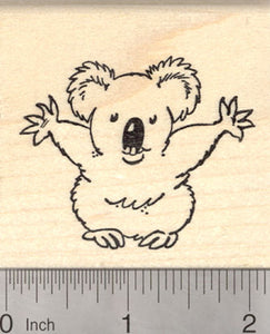 Koala Bear Hug Rubber Stamp