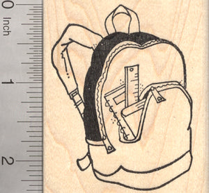 Backpack Rubber Stamp, AKA Rucksack, knapsack, Back to School Series
