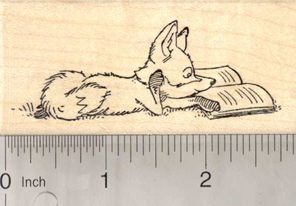 Reading Fox Rubber Stamp, Kits and Kids Need to Read, Educational Series