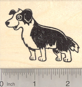 Border Collie Rubber Stamp, Herding Dog