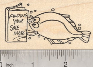 Valentines Day Fish Rubber Stamp, Find your Sole Mate