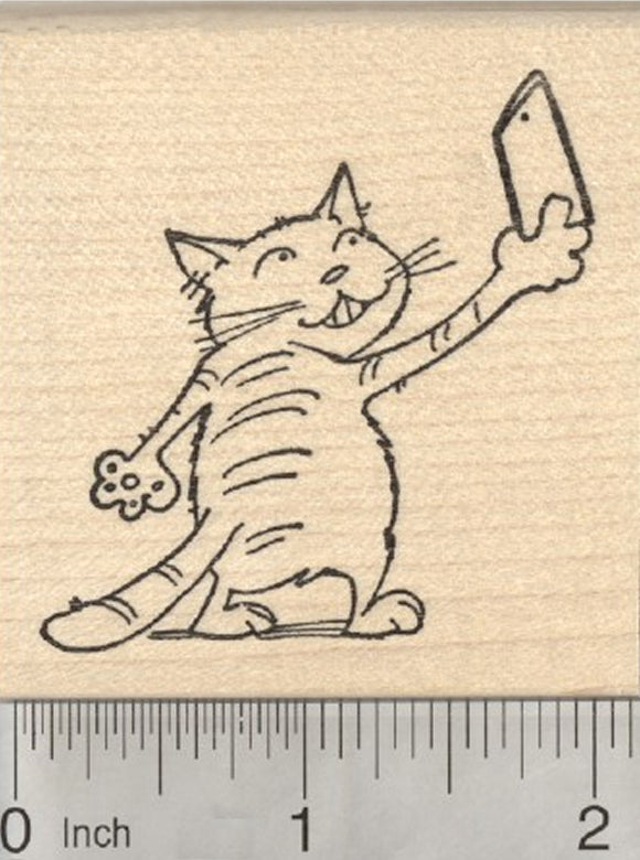Cat Selfie Rubber Stamp