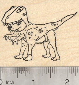 Dinosaur Costume Dog Rubber Stamp, Halloween